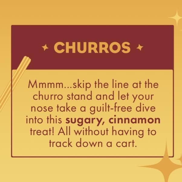 Miniatura 5 de Park Scents Cart of Churros Vela  Auténtico olor dulce a churros  Golosina icónica de Disney  Hecho a mano en los Estados Unidos vegano y libre de