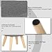 Pouf Rond Coffre Rangement WOLTU | Assise Lin + Pieds Bois | Gris Foncé | Charge 150kg | Ø32cm H36cm