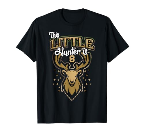 8th Birthday Shirt Hunting Boy Deer Hunter Gift 8 Years Old T-Shirt