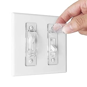 Wall Switch Guard, ILIVABLE Child Proof Light Switch Plate Covers Protects Your Lights from being Accidentally Turned On or Off by Children and Adults (Clear, 8 Pack)