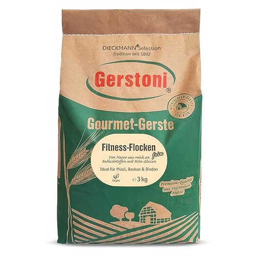Gerstoni Fitness Gerstenflocken fein 3kg, PREMIUM-QUALITÄT Reich an Ballaststoffen mit Beta-Glucan, nachhaltig aus regionalem Anbau Gerstoni Fitness Gerstenflocken fein 3kg, PREMIUM-QUALITÄT Reich an Ballaststoffen mit Beta-Glucan, nachhaltig aus regionalem Anbau