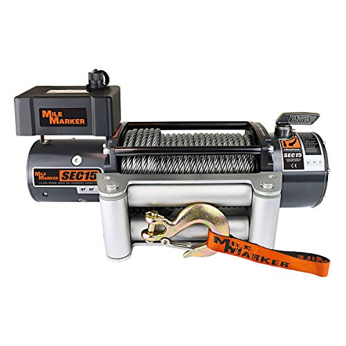 Mile Marker 76-50260W SEC15(es) Truck/SUV Premium Sealed Electric Winch - 15,000 lb. Capacity, 1 Pack,Steel cable - Thumbnail 5