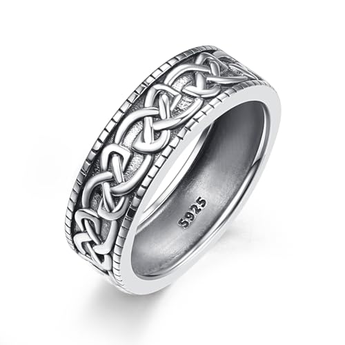 ADMETUS Celtic Knot Ring Sterling Silver Irish Wedding Band Jewelry Gifts for Men Rings Size 14.5 by ADMETUS - Used condition - US$46.42