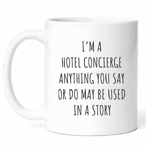 Sarcastic Hotel Concierge Mug - Guest Services Coffee Cup - Hospitality Expert Funny Gift From Guests - Travel Advisor Tea Mugs - Front Desk Cups - 11 Oz Ceramic Gifts For Staff, Birthday, Him, Her