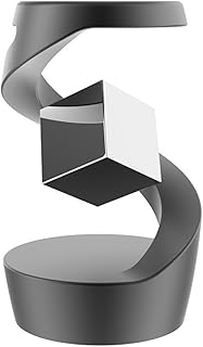 Anti-Gravity Desktop Gyro, Desktop Suspended Gyroscope, Executive Desk Toy Levitating Spinning Metal, Gravity Defying Kinetic Desk Toy, Rotating Spinner with Floating Ball for Desktop Decor(Black)