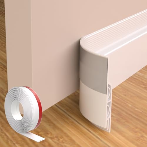 ESUFEIR 78" Draft Excluder for Doors,Self Adhesive Door Draught Excluder for Bottom of Door,Silicone Door Draft Stopper Excluder Strip for Door Soundproofing and Insulatuion,White 78" L x2" W