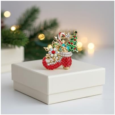 Yılbaşı Çorabı Broş – Noel Temalı Takı Aksesuar - Görsel 3