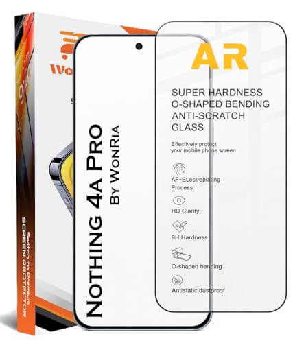 Image of WonRia Pack 1 - Tempered Glass for Nothing Phone 4A Pro 5G [1 Month Warranty] Edges to Edge 9H Hardness Screen Glass Protector with Easy Installation kit