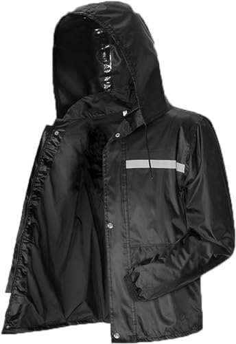 Roupa de chuva (conjunto de jaqueta e calça de chuva) Capa de chuva masculina à prova de vento com c