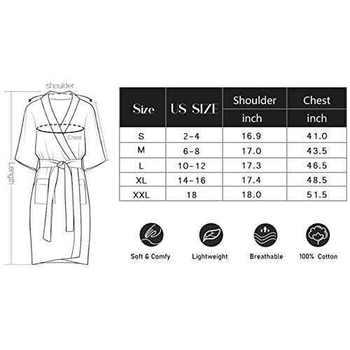 Mzrocr Cotton Robes For Women Lightweight Knee Length Bath Robe Female Kimono Spa Knit Bathrobe Ladies Soft Sleepwear Loungewear #TOP6