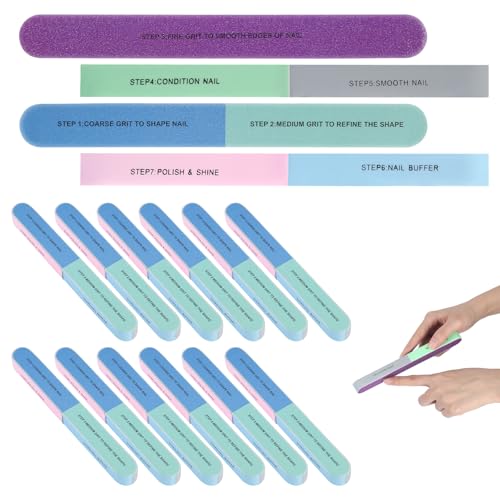 12 Stück Nagelfeilen Naturnägel, Polierfeile Fingernägel, 7 Farbige Oberflächen Nail File, Verschleißfest Waschbar Buffer für Gelnägel für Haushalte, Nagelsalons Nagelpflegeun 12 Stück Nagelfeilen Naturnägel, Polierfeile Fingernägel, 7 Farbige Oberflächen Nail File, Verschleißfest Waschbar Buffer für Gelnägel für Haushalte, Nagelsalons Nagelpflegeun