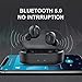 QCY Bluetooth Earbuds T17 Wireless Earbuds with Charging Case Waterproof Stereo Headphones in Ear Built in Mic Headset Touch Control Premium Sound for Sports, Black (Dark Black)