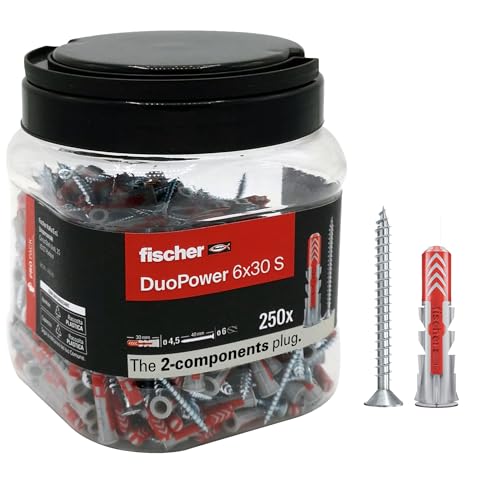 Fischer Duopower 6x30 cm lot de 250 chevilles pour rénover et aménager votre maison