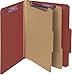 Smead Pressboard Classification File Folder with SafeSHIELD Fasteners, 2 Dividers, 2" Expansion, Letter Size, Red, 10 per Box (14075)