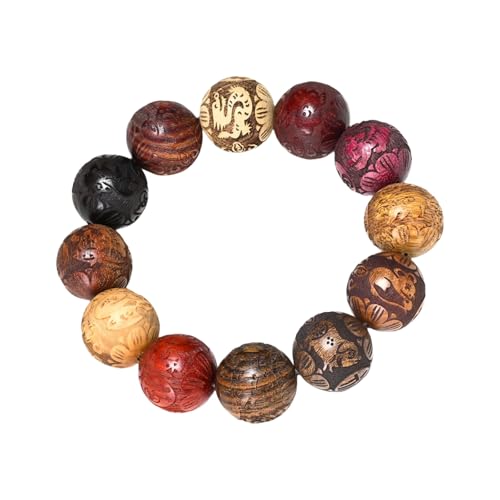 Handcrafted Wooden Bead Bracelet Mixed Natural Wood Colors Prayer Bracelet for Men or Women,1pc/pack