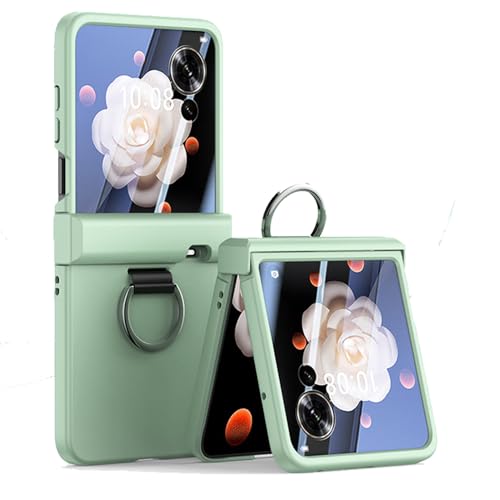 teroxa for Honor Magic V Flip 2 Case with Hinge Protection,Anti Fall Ring Phone Shockproof Cover Shell (Green)