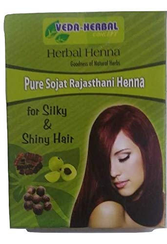 Pure Sojat Rajasthani Henna Hair Color | Powder Mix Complex Silky and Shiny Red Hair Dye | Amla Shikakai Brahmi | Hair Powder Heat Protectant Colour and Toning Treatment 4.4 oz