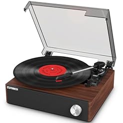 Bluetooth Vinyl Record Player with Speakers, Hi-Fi Belt-Drive Turntable for Vintage Music Lovers, 3-Speed Retro Record Player with Auto-Stop, Stable Tonearm & Premium Sound – Ideal Home Audio & Gifts - Les Beatles, Paul McCartney, John Lennon, RIngo Starr, George Harrison