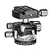 Leofoto LH-40 Ball Head, 40mm Ball, Low Profile, Firction Contorl, Base Panning Contorl, Bubble Level, Include 70mm QR Plate, Arca Compatible
