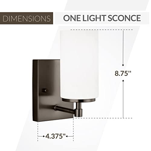 Image of Generation Lighting 1-Light Alturas Contemporary Bath Fixture Wall Lamp Brushed Oil Rubbed Bronze 4124601-778 | Bathroom Light Fixture for Home Decor | Vanity Light Fixture and Bathroom Accessory