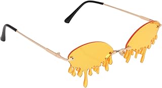 1 Peça De Óculos De Sol De Praia Óculos De Moda Para Homens Óculos Ovais Óculos Bobos Lembrancinhas De Festa Lágrimas Óculos De Sol Gotejamento Óculos De Palco Amarelo Presente