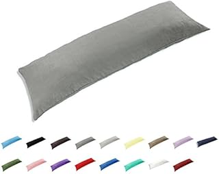Gyulin 100% Cotton 300 Thread Count Envelope Style 4.6ft Body Pillow Cover Pillowcase Pillow Protector Cushion Cover Non Zippered Only Cover No Insert 20" x 54" /51cm X 137cm Dark Gray