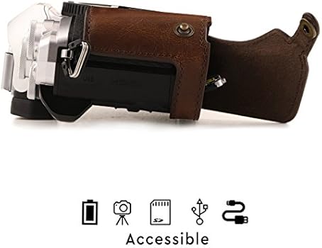 MegaGear Ever Ready Leren Camera Halve Tas Met Draagriem En Batterijtoegang Voor Olympus Om D E M10 Mark Iii Wit 3444503686
