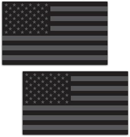 Black American Flag Stickers 3x5 – 2 Pack Tactical USA Vinyl Decals for Truck, Car, Cooler, Hard Hat, Toolbox – Waterproof, UV & Weather Resistant – Made in USA image 4