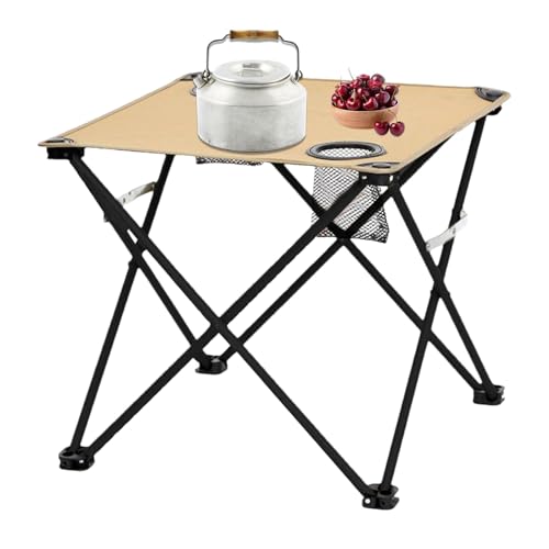 Tavolo da campeggio pieghevole portatile con 2 portabicchieri – Tavolo da picnic leggero per giardino, balcone, accessori da viaggio e campeggio