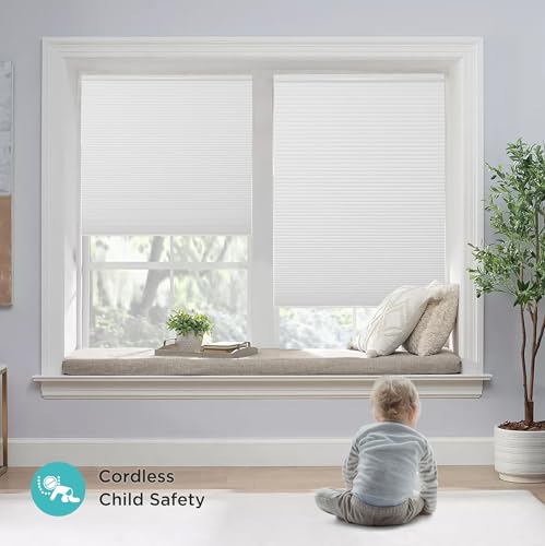 Joydeco Cellular Shades Cordless, 35 Inch Wide Blackout Cellular Blinds for Windows, Waterproof Honeycomb Blinds White Window Coverings for Bedroom, Living Room, Office, Kitchen (35" W x 64" H) - Thumbnail 6