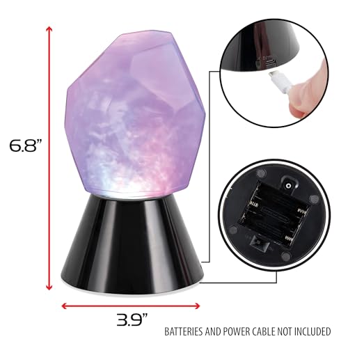 Image of ENHANCE Tabletop Crystal Mood Light - Crystal Lamp for DnD, RPG, Board Game Night Ambience with Swirling RGB LED Effect - Battery Powered 40 Hours or USB-C Plug In, Ambient Game Lighting