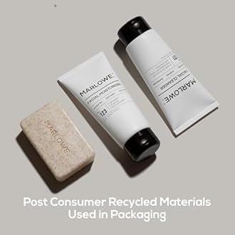 MARLOWE. Best Sellers Kit No. 203, Features Signature No. 102 Original Body Scrub Soap Bar, No. 121 Facial Cleanser & No. 123 Facial Moisturizer, Great Gift for Men