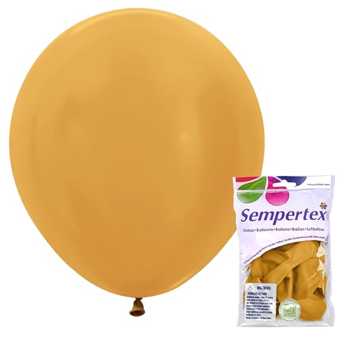 Sempertex Metallic Gold Balloons, Latex, 18 Inch, 6 Pcs
