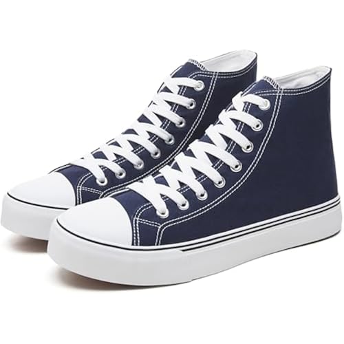 yageyan Men’s High Top Canvas Sneakers Fashion Lace up Walking Shoes Casual Classic