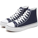 yageyan Mens High Top Canvas Sneakers Fashion Lace up Walking Shoes Casual Classic(Blue,9.5)