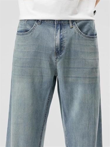 Men's Classic Jeans Cotton Straight Denim Pants Business Work Trousers Male Plus Size Summer Clothing4