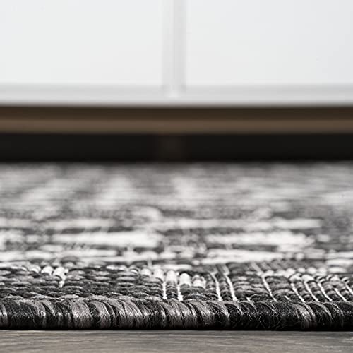 Image of JONATHAN Y Bohemian Geometric Indoor Outdoor Area Rug 5X8 Black /Ivory, Tokay for Backyard, Patio, Porch, Easy-Cleaning, High Traffic, Pet-Friendly, Non-Shedding (SMB132E-5)