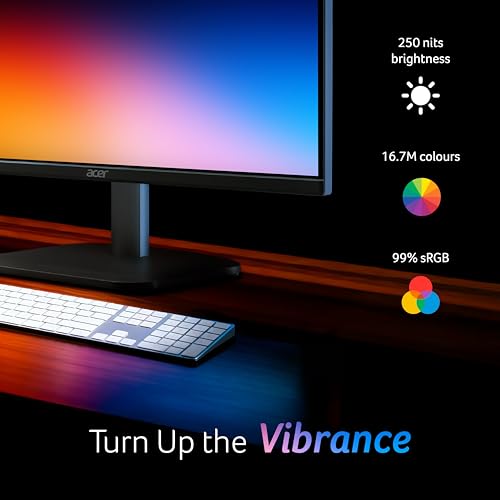 acer EK220Q J0 21.5 Inch Full HD VA Panel Monitor | 120Hz Refresh | 1ms VRB | AdaptiveSync | sRGB 99% | Flicker-Less & BlueLightShield | ZeroFrame | HDMI + VGA | Tilt Adjustable I Eye Care | Black view 2