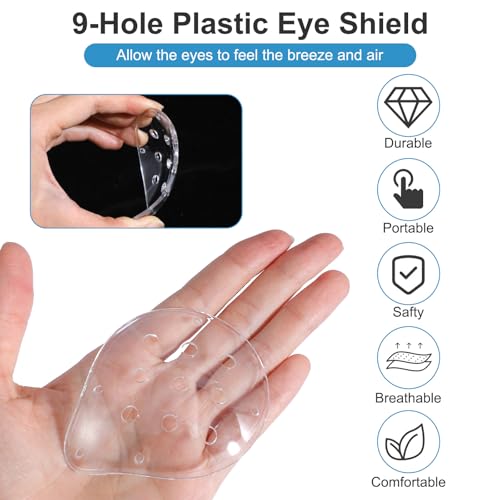 2 Stück Verstellbare Transparent Augenklappe Medizinisch,Atmungsaktiv Augenschutz Nach Augen Op,Verstellbare Augenpflaster Erwachsene,Augenklappe mit Kleinen Loch für Erwachsene Kinder