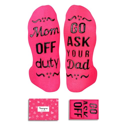 HAPPYPOP womens Funny Gifts Dad Mom, Aunt Gifts, Reading Book Readers, Momoffduty Dark Pink, Medium HAPPYPOP womens Funny Gifts Dad Mom, Aunt Gifts, Reading Book Readers, Momoffduty Dark Pink, Medium