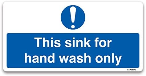 This Sink For Wash Hand Only Sign 20x10cm Self-adhesive Vinyl Safety Sticker