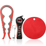 HTWORGRE Jar Opener Multi Function Can Opener Kit Bottle Opener with Non Slip Gripper Pad