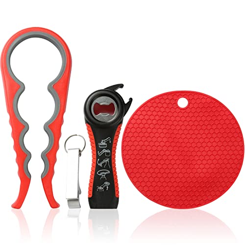 Htworgre Jar Opener Multi Function Can Opener Kit Bottle Opener With Non Slip Gripper Pad #TOP5