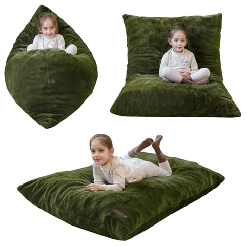 MAXYOYO 3 in 1 Kids Bean Bag Chair Bed, Child Floor Sofa for Gaming Cover