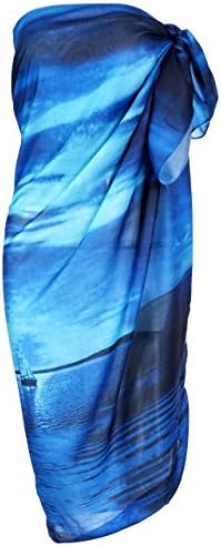 Faletony Sarongs for Women Beachwear Cover Ups Chiffon Pareo Beach Wrap Bright Floral Pattern Summer Holiday Sarong Skirt