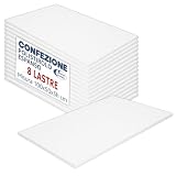 Sicignano | Lastre Polistirolo Espanso 100x50x3 cm (8 Pezzi), Pannelli Isolanti Termici per Pareti, Controsoffitti e Imballaggi Robusti, Lastra Polistirene per Fai da Te e Modellismo