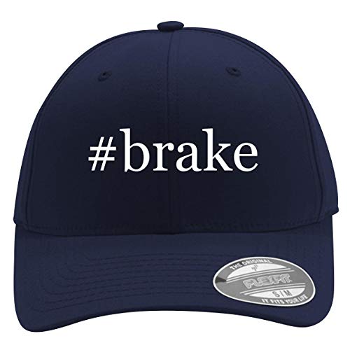 #Brake - Men's Hashtag Flexfit Baseball Cap Hat, Dark Navy, Small/Medium