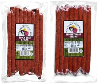 Gardner's Meat Sticks 2-Pack – Spicy Beef & Honey Ham (1oz Sticks, Pack of 8 Each) | Low Carb, No Refrigeration Needed
