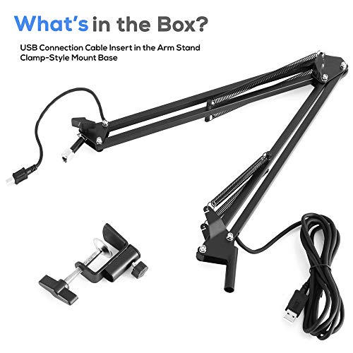 Pyle-Pro Usb Suspension Boom Microphone Stand - Adjustable Compact Usb Microphone Arm Stand, Durable Steel For Radio Broadcasting Studio, Voice-Over Sound Studio, Stages, And Tv Stations Pmkshusb04.5 #TOP7