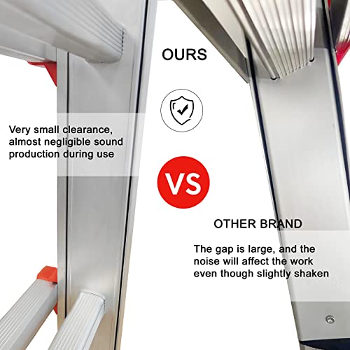 Lanbitou Ladder, A Frame 5 Step Ladder Extension, 17 Ft Anti-Slip Multi Position Ladder, Storage Folding Ladder, 300 Lbs Security Load Telescoping Aluminum Ladders For Stairs Home Indoor Outdoor Roof #TOP4